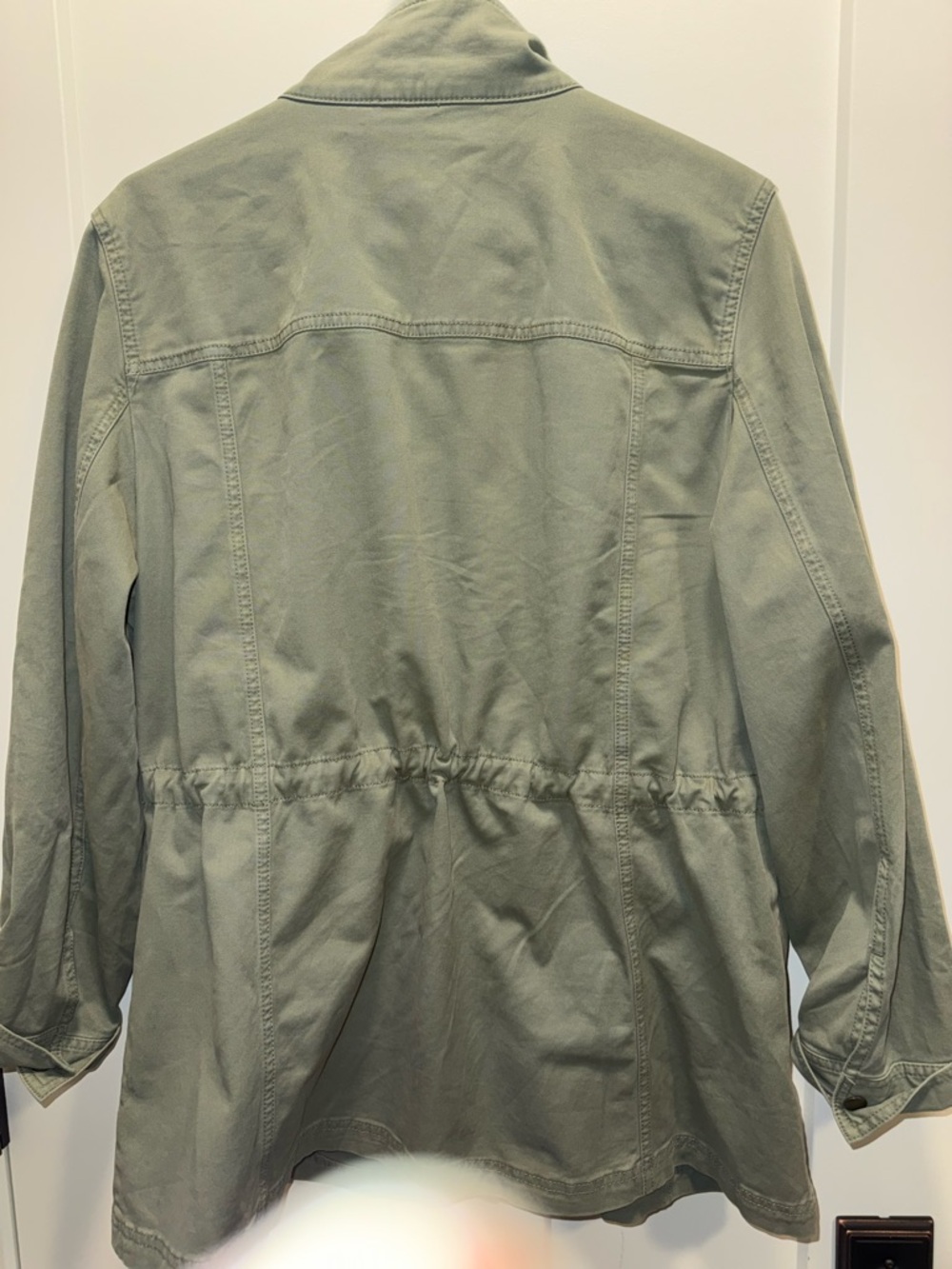 Talbots Light Olive Utility Jacket with Cinched-Waist. - Picture 2 of 3